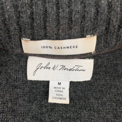 JOHN W. NORDSTROM Taille M Pull boutonné en cachemire tricoté au charbon de bois