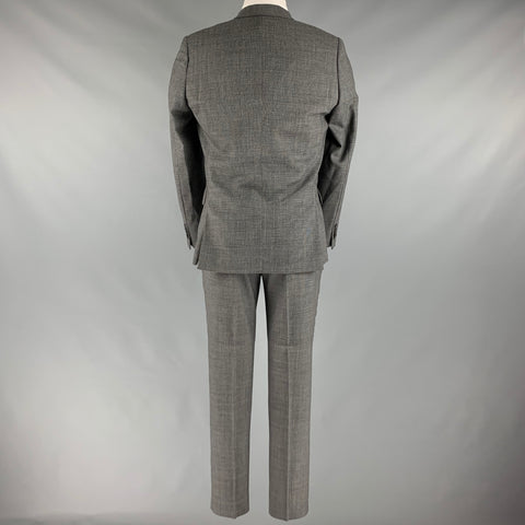 PAUL SMITH Chest Size 38 Grey Black Basketweave Wool Suit