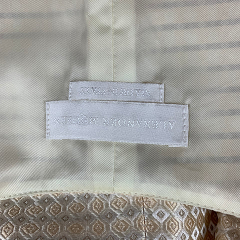 ALEXANDER MCQUEEN Size 40 Beige Jacquard Silk Buttoned Vest