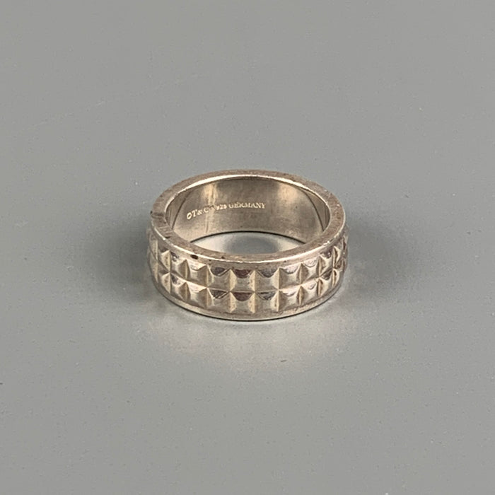 TIFFANY & CO. Ring Size 9 Sterling Silver Two Row Diamond Point Ring