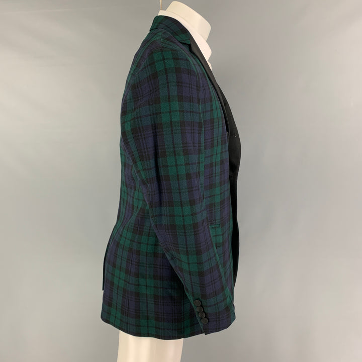 POLO by RALPH LAUREN Size 40 Regular Blackwatch Plaid Wool Sport Coat