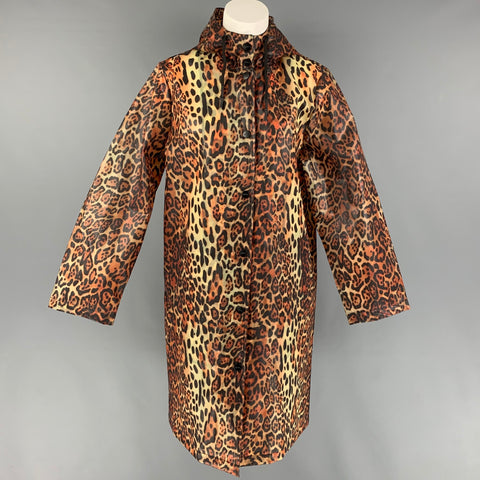 JAKKE Taille M Tan Noir Marron Imprimé Animal Polyuréthane Imperméable