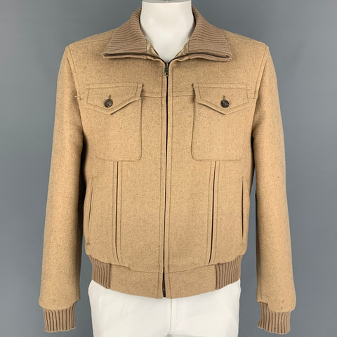 MARC JACOBS Size 42 Tan Cotton Ribbed Jacket