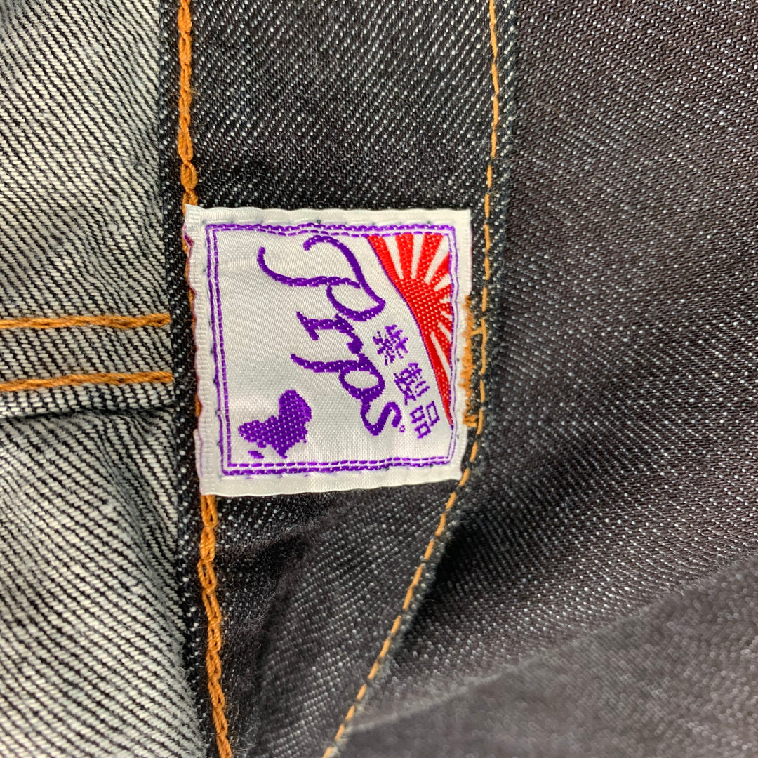 PRPS Size 26 Indigo Cotton Straight Button Fly Jeans