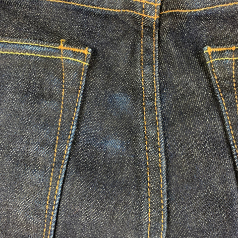 BUCK MASON Size 29 Navy Contrast Stitch Cotton Spandex Straight 5 pocket Jeans