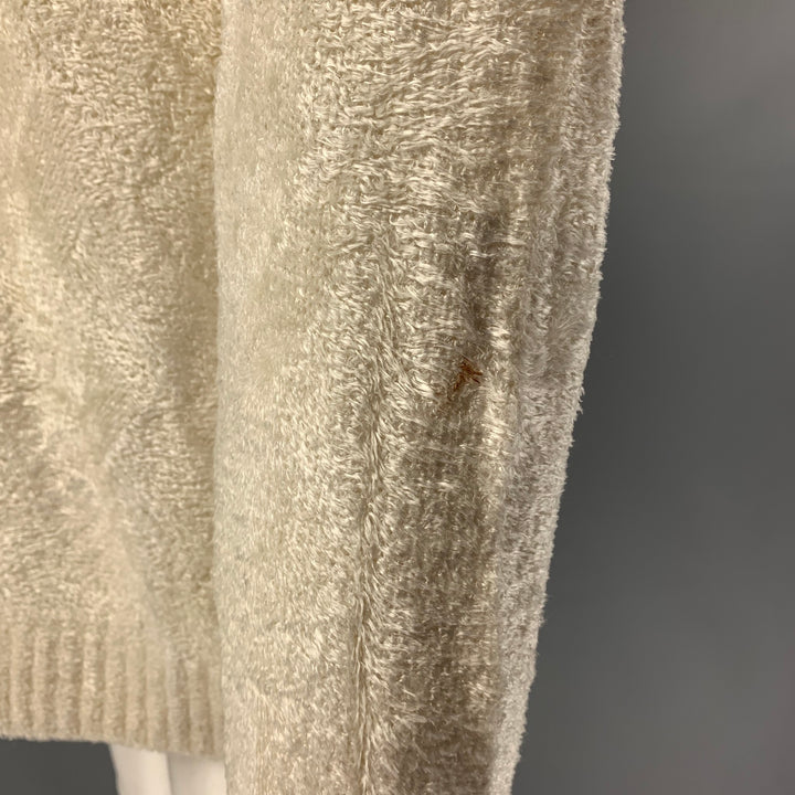 EMPORIO ARMANI Taille XS Pull à col rond en mélange de viscose blanc cassé