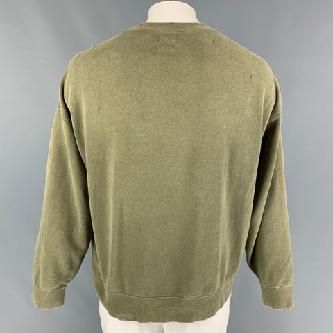 CONTRARY DEPT by VISVIM Sudadera Crash Amplus SB L/S de algodón con lavado oliva Talla L