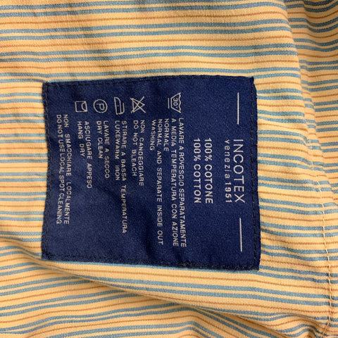 INCOTEX Size 32 Yellow Corduroy Cotton Cuffed Casual Pants