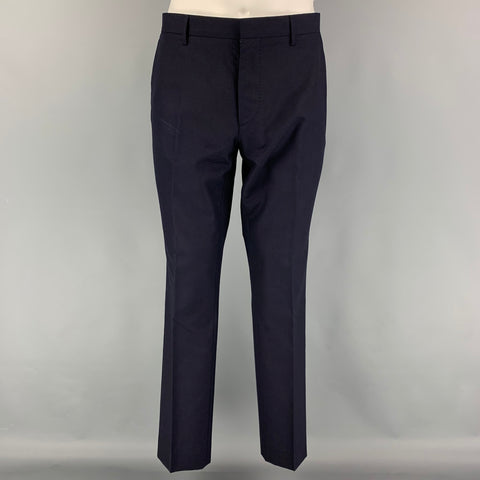 BURBERRY LONDON Size 38 Navy Wool Notch Lapel Suit