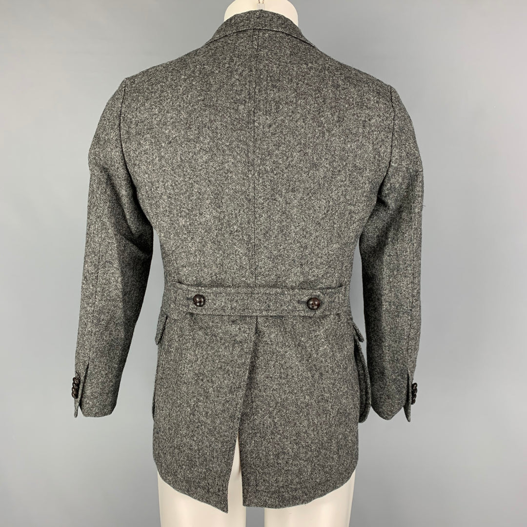TAGLIATORE Size 36 Grey Black Nailhead Wool Notch Lapel Jacket