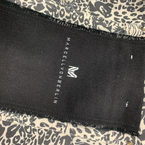MARCELL VON BERLIN Size 8 Black White Cotton Animal Print Zip Fly Jeans