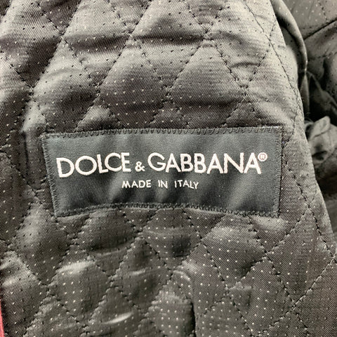 DOLCE & GABBANA SS 2015 Size 42 Red & Black Brocade Viscose Blend Cropped Vest & Jacket