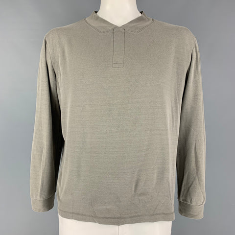 Size XL SMITH & SMITH Taupe Solid Long Sleeve Pullover