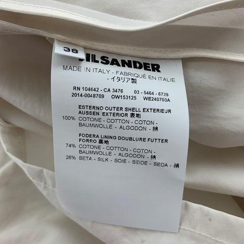 JIL SANDER Size 4 Cream Cotton Notch Lapel Jacket