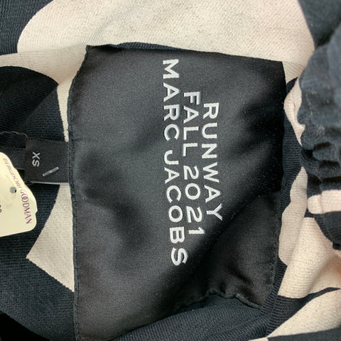 MARC JACOBS Chaqueta con capucha y logo de algodón en color crema y negro Talla XS