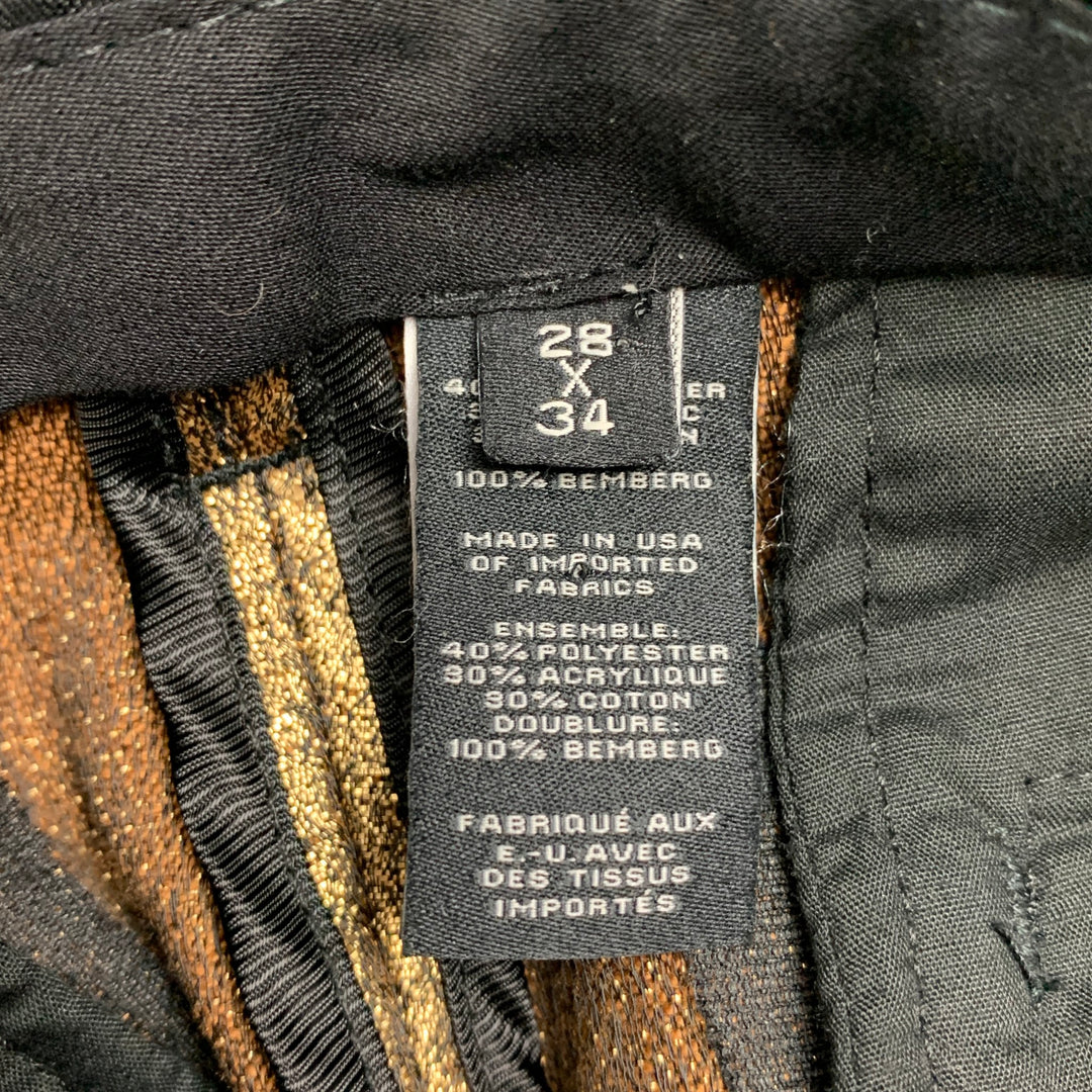 MARC by MARC JACOBS Size 28 Gold Textured Polyester Blend Zip Fly Dress Pants