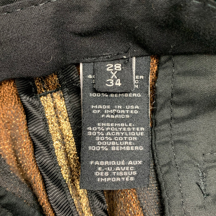 MARC by MARC JACOBS Size 28 Gold Textured Polyester Blend Zip Fly Dress Pants