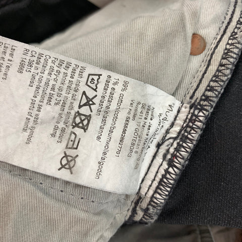 NUDIE JEANS Size 32 Black Cotton Skinny Jeans