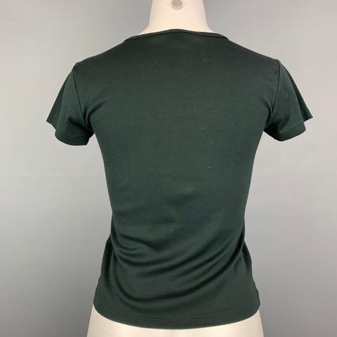 RALPH LAUREN Taille M T-shirt en coton mercerisé graphique noir