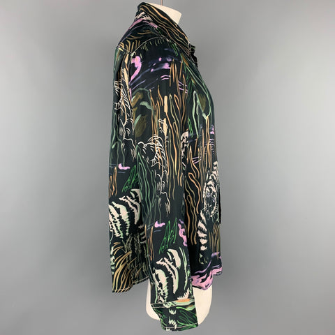 3.1 PHILLIP LIM Camisa Manga Larga Cupro Estampado Multicolor Talla XL