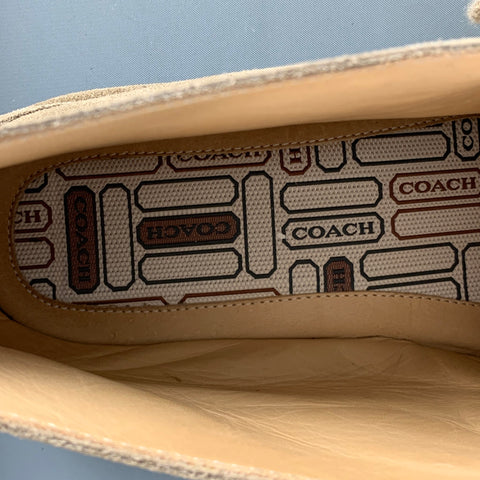 COACH Size 10.5 Beige Suede Ankle Lace Up Shoes