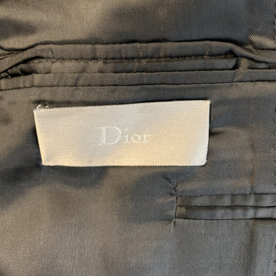 DIOR HOMME Size 34 Black Jacquard Polyester / Viscose Sport Coat