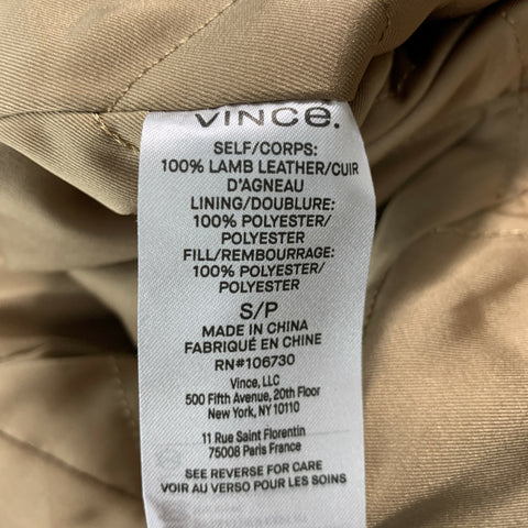 VINCE Chaqueta Piel Cordero Negra Talla S