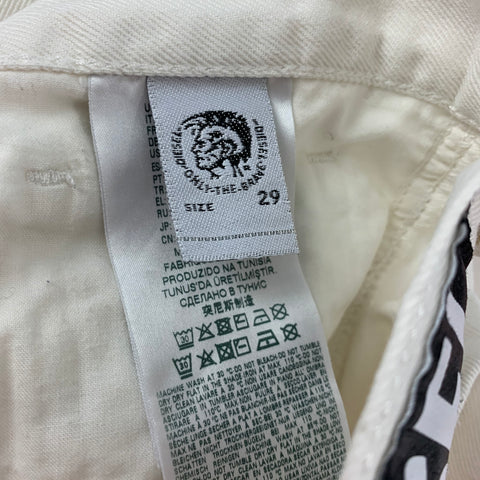 DIESEL Size 29 White Black Cotton Cropped High Waisted Jeans