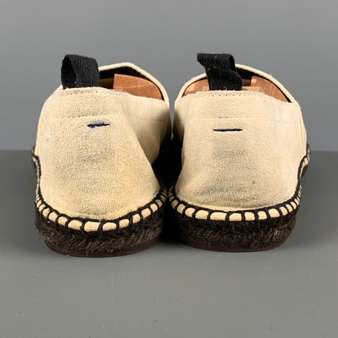 TOM FORD Size 11 Beige Solid Leather Espadrille Loafers