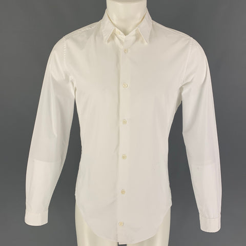 CARVEN Size M White Cotton Button Up Long Sleeve Shirt