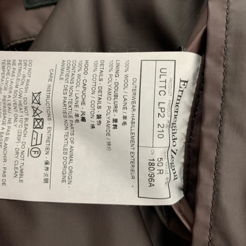 ERMENEGILDO ZEGNA Burgundy Size 40 Coated Wool Detachable Hood Vest