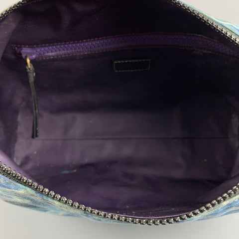 PAUL SMITH Size One Size Blue Water Print Canvas Toiletry Bag