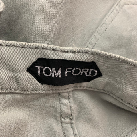 TOM FORD Size 31 Light Grey Cotton Straight Jeans