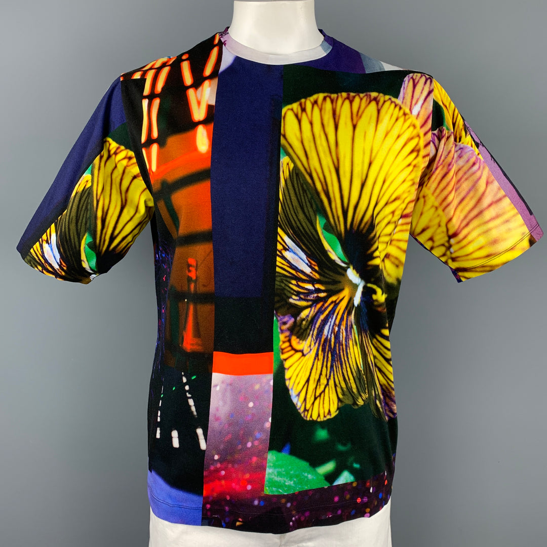 DRIES VAN NOTEN x MIKA NINAGAWA S/S 20 Taille M T-shirt à manches courtes en coton graphique multicolore