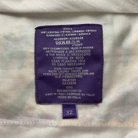 RALPH LAUREN Purple Label Size 32 Yellow Print Cotton Zip Fly Casual Pants