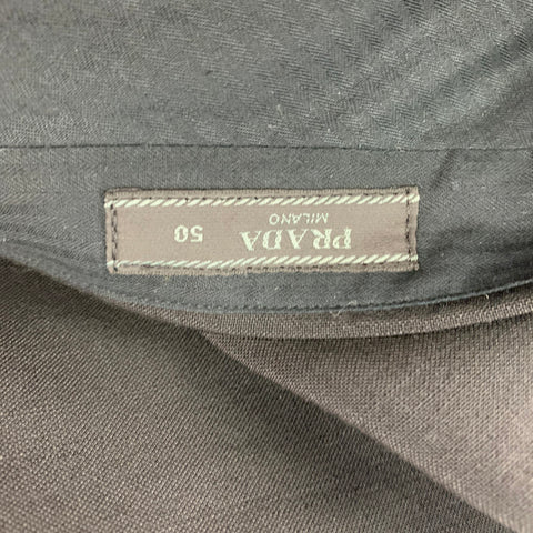 PRADA Size 34 Black Mohair Lana Wool Button Fly Dress Pants