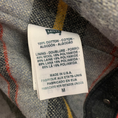 LEVI'S Size M Blue Indigo Damask Denim Trucker Jacket