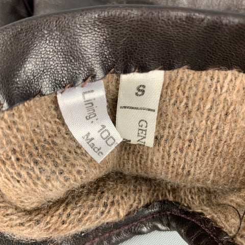 VINTAGE Size S Brown Cashmere Leather Gloves