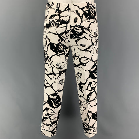 COMME des GARCONS HOMME PLUS Size L Black White Jacquard Cotton Blend Suit