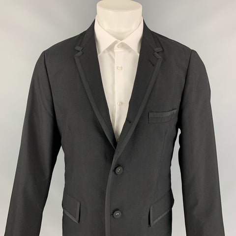 THOM BROWNE Size 38 Black Notch Lapel Sport Coat