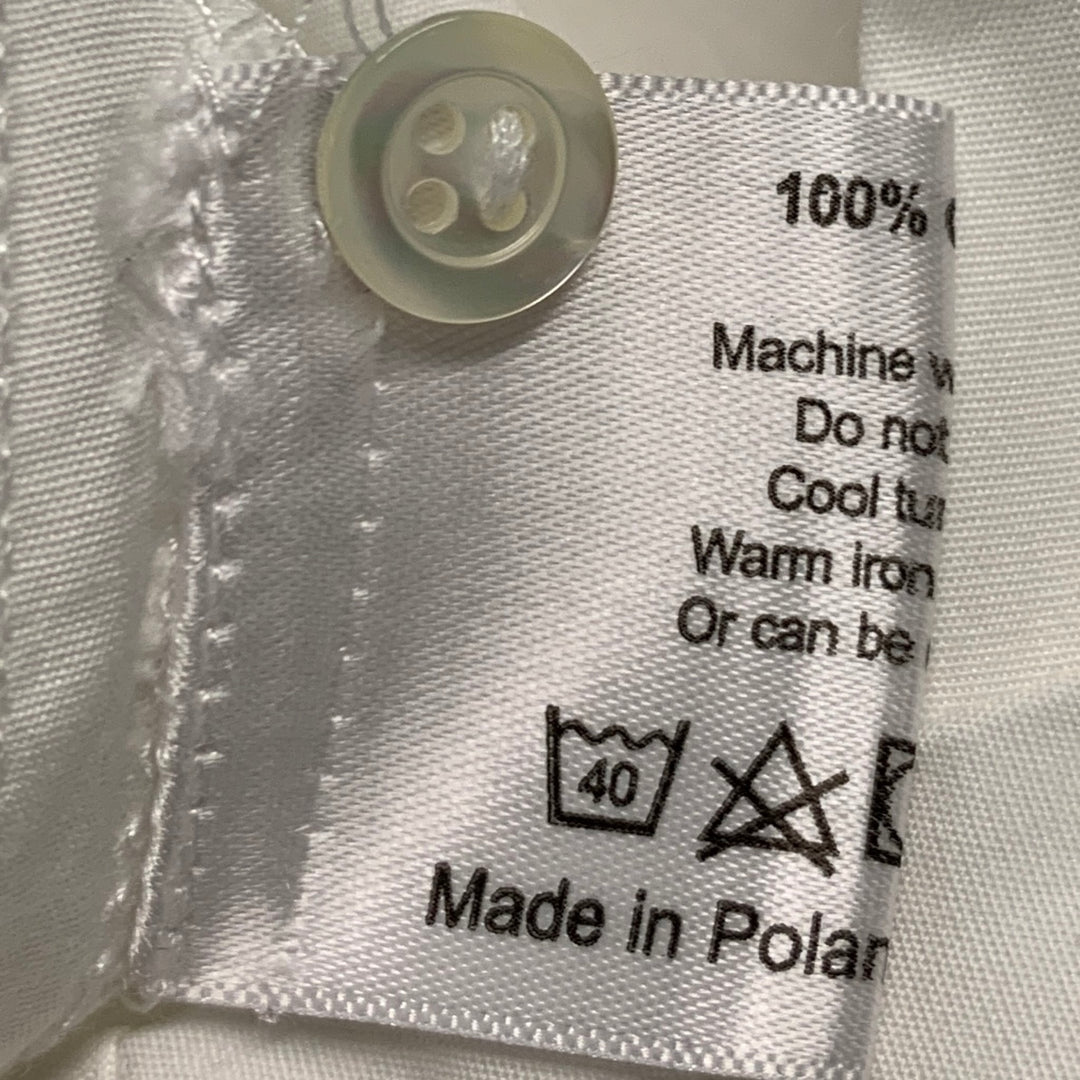 ESKANDAR Size 0 White Cotton Cropped Shirt