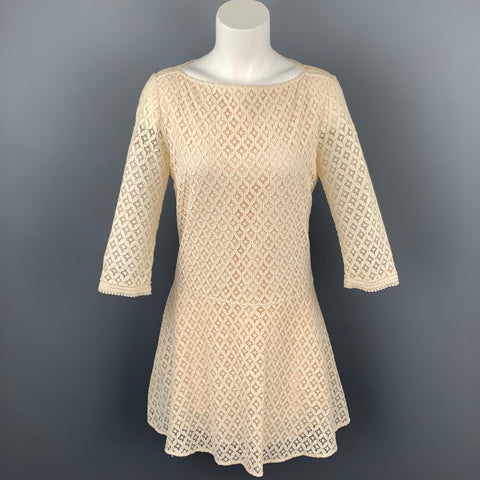 SEE By Chloe Size 2 Cream Lace Cotton / Nylon Elastic Waistband A-Line – Sui Generis Designer Consignment