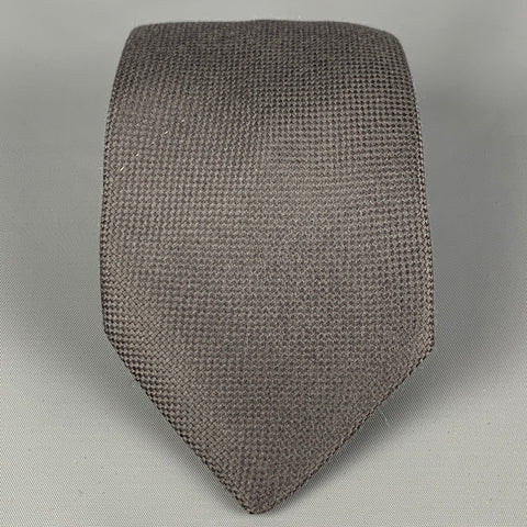 HERMES 233623 SA Dark Gray Silk Neck Tie