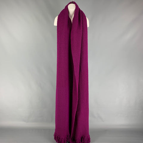 Y's by YOHJI YAMAMOTO Purple Knitted Wool Nylon 146"  Oversized Fringe Scarf