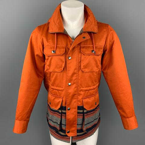OPENING CEREMONY Size S Orange Mixed Fabrics Cotton / Wool Hooded Jacket