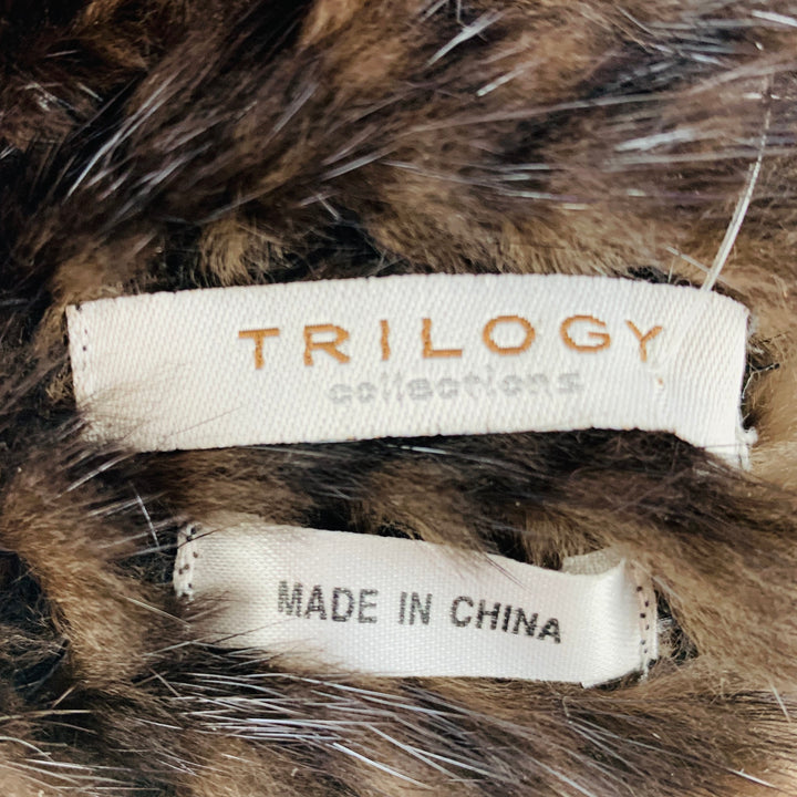 TRILOGY Brown Woven Mink Fur Scarves