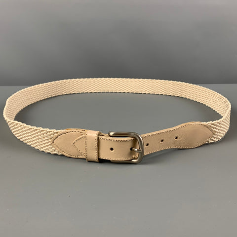 Ceinture en cuir tissé crème VINTAGE taille M