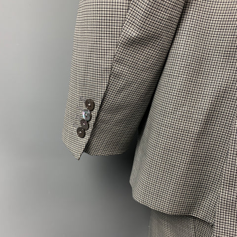 ISAIA Talla regular 48 Traje de solapa de muesca de lana a cuadros verde claro y negro
