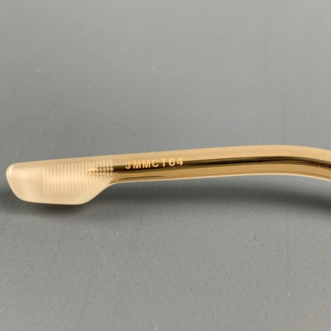 JACQUES MARIE MAGE Cream & Gold Acetate Aviator Sunglasses