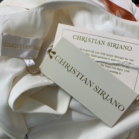 CHRISTIAN SIRIANO Size 4 Beige Tan Polyester Tie Dye Long Dress